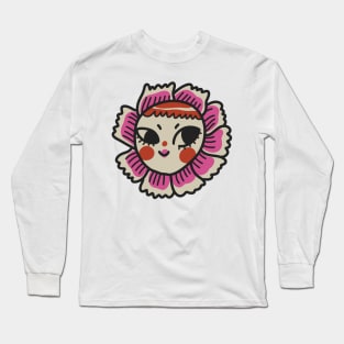 sunslik girls #smile face tattoo illustrations 2 Long Sleeve T-Shirt